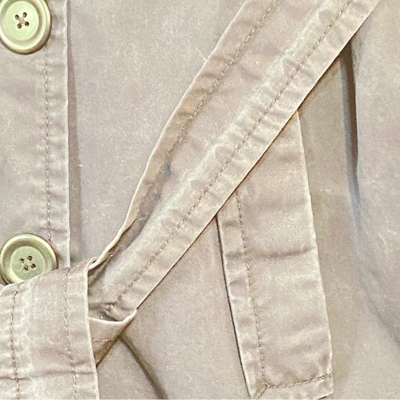 Banana Republic Trenchcoat Navy Blue Double Breasted size Petite Large - Picture 5 of 14